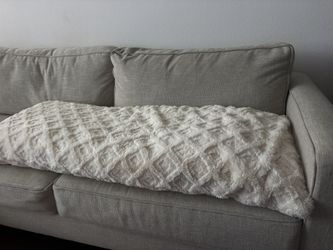 White Faux Fur Diamond Pattern Pillow
