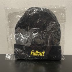 Fallout Beanie NEW SEALED Black Yellow Hat Logo Unisex Video Games