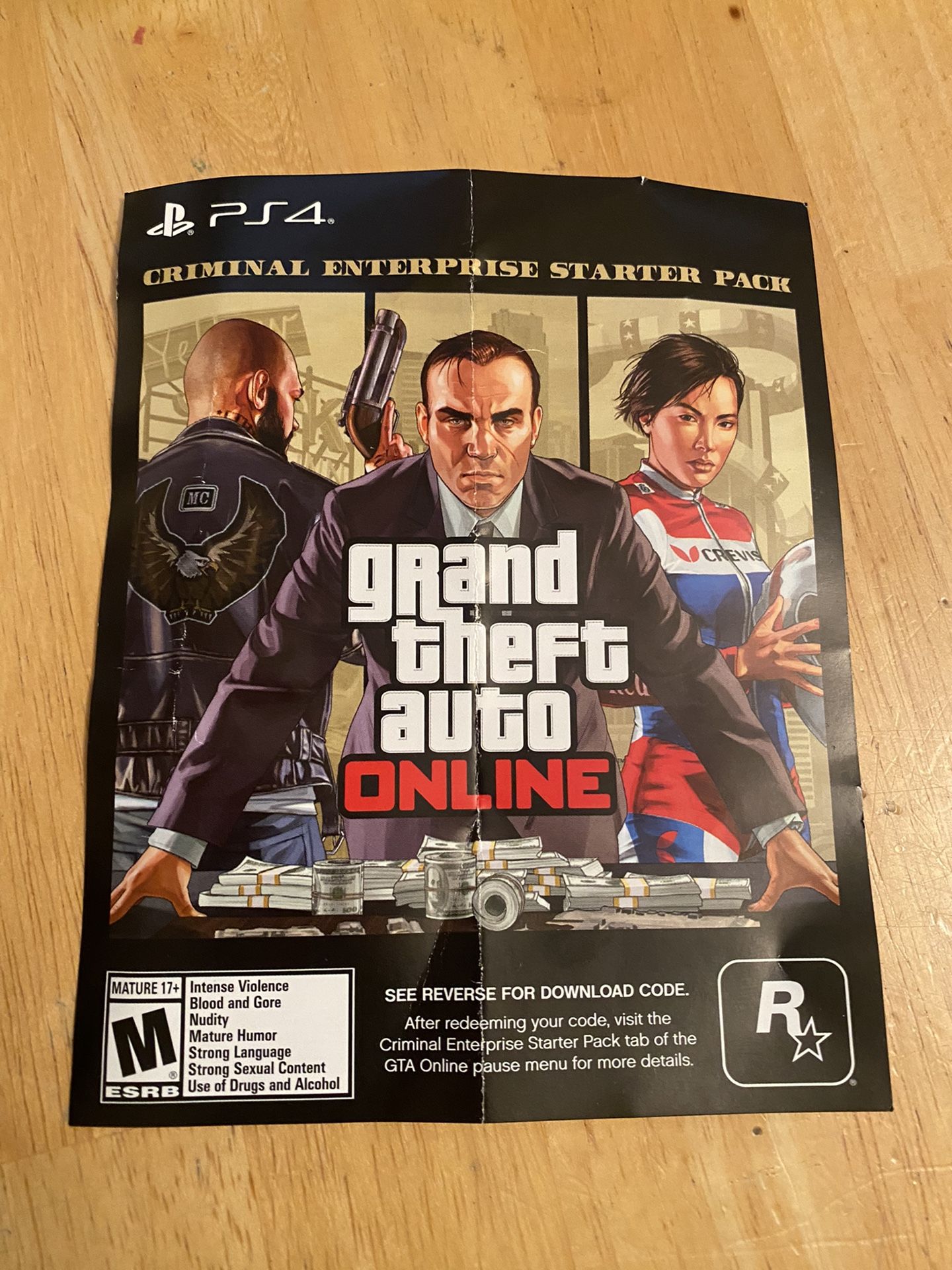 PS4 GTA V DLC CRIMNAL ENTERPRISE STARTERPACK UNUSED CODE