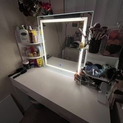 White Vanity and vanity stool