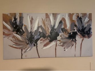 Textured Neutral Floral Canvas Wall Art