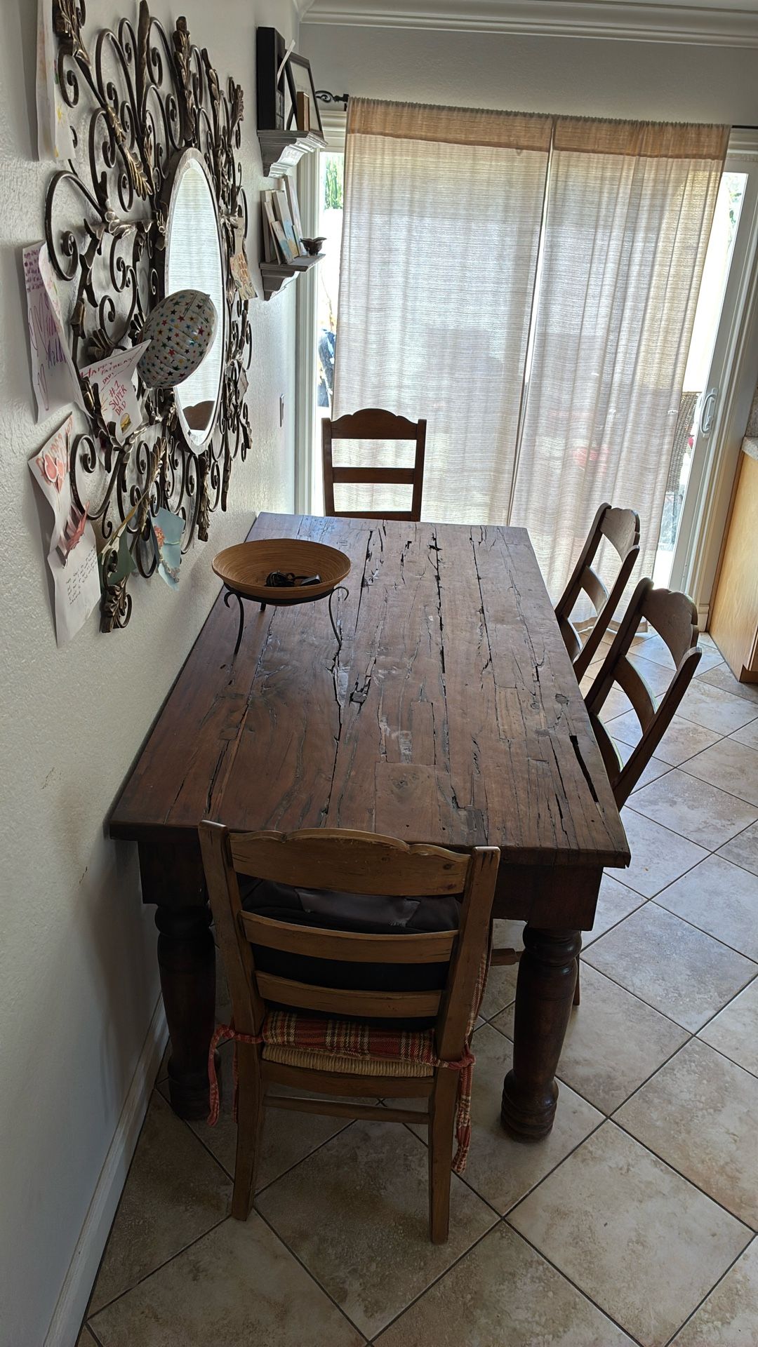 Rustic Kitchen Table & 4 Chairs