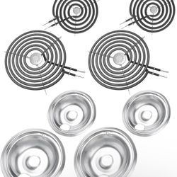 GE Drip Pans and Stove Burner Element Unit Set, Perfectly Fit WB30M1 & WB30M2 -Replacement for GE