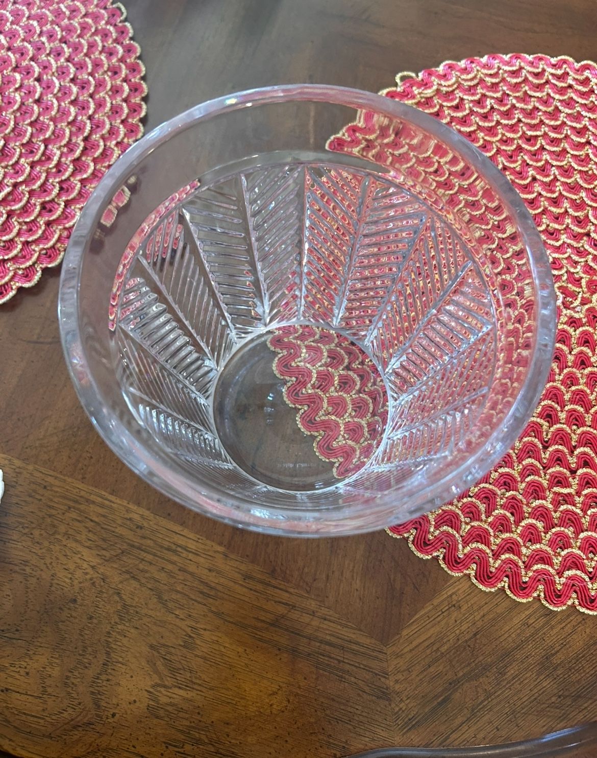 TWO ( 2 ) RALPH LAUREN Crystal Herringbone Wine/Champagne Bucket