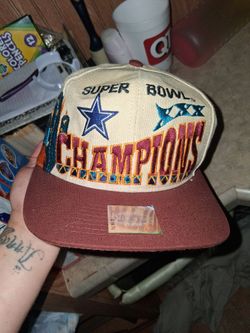 Vintage 1996 Dallas Cowboys Super Bowl XXX Champions Snapback Hat Logo Athletic NOS New With Sticker