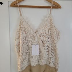 Beige Lace Bodysuit XL