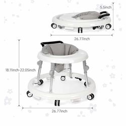NEW - NEW - Baby Walker Foldable with Wheels Portable, Infant Toddler Walker for Baby Boy Girls 6-18 Month