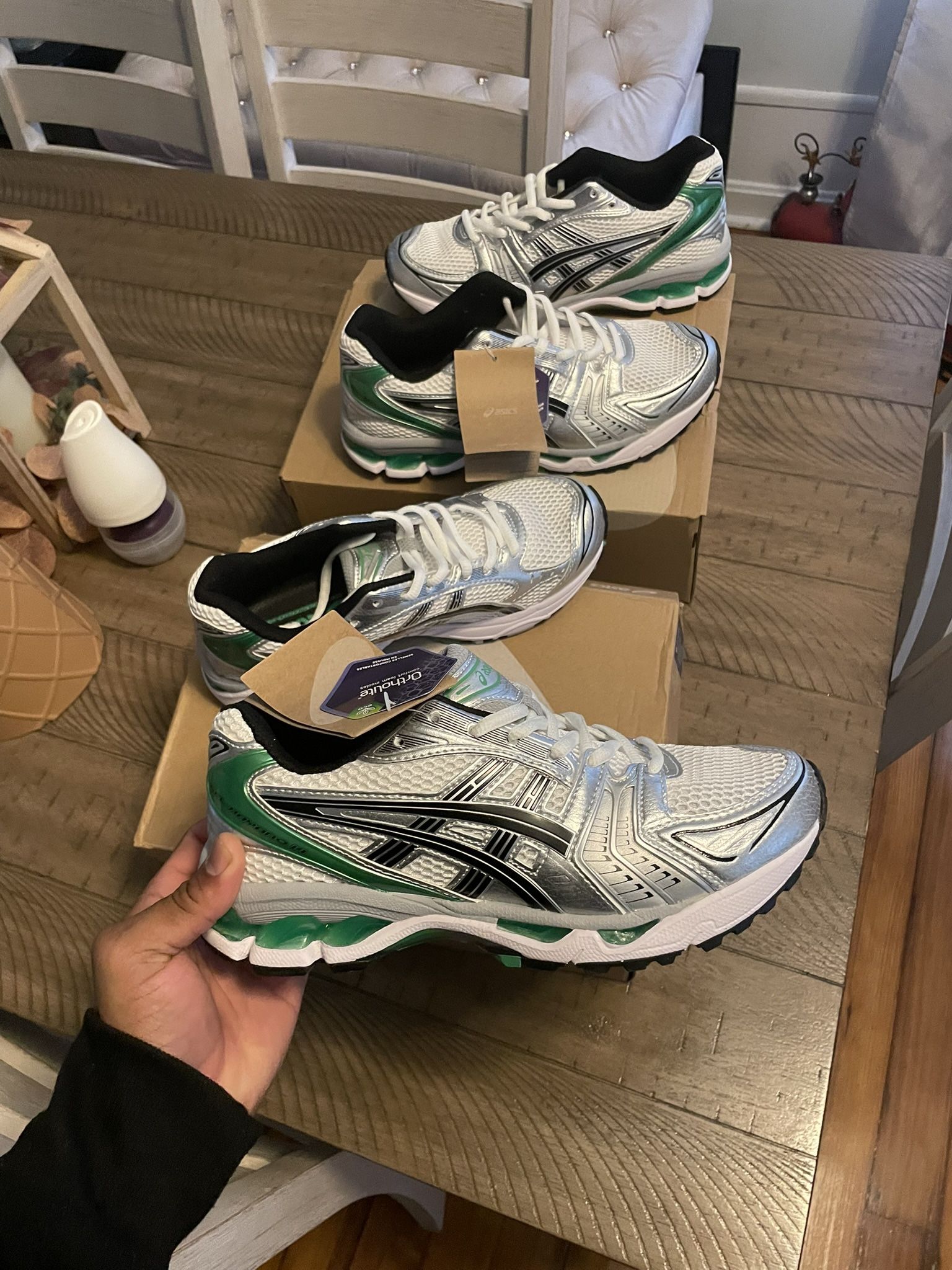 Asics Gel Kayano 14 White Peacock Emerald (Men's) 1201A019-110🔥 🔥 🔥