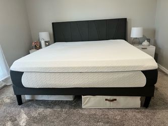 King size platform bed.