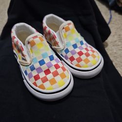 VANS Toddler Slip On Rainbow Checkerboard 