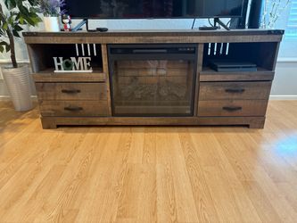 Heavy Wood TV Stand/Fireplace