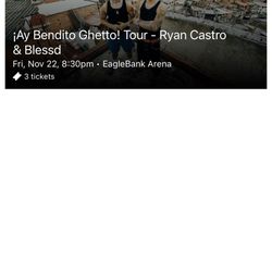 Ryan castro and blessed tickets row aa seat 7-9