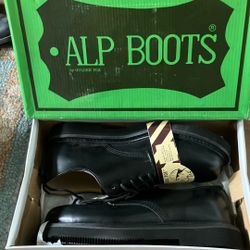 Vintage 90s Alp Boots Shoes By Golden Fox Safety Steel Toe Size 8