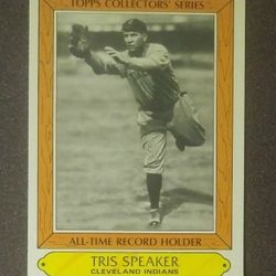 1985 Topps Tris Speaker Cleveland Indians #34 All-Time Record Holder Collector's Series Baseball Card Vintage Collectible Sports MLB
