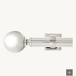 RESTORATION HARDWARE Drapery Rod/ Finials And Rings 