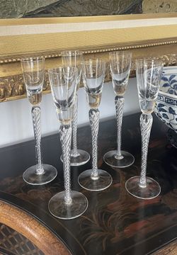 Air Twist Long Stem Cordial Aperitif Flute Glasses