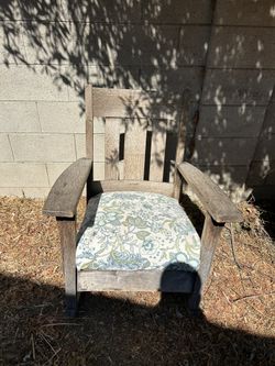 Vintage Weathered Solid Oak Rocker