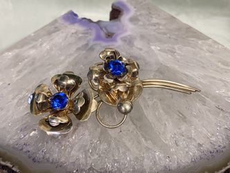 Vintage Sterling Flowers Brooch