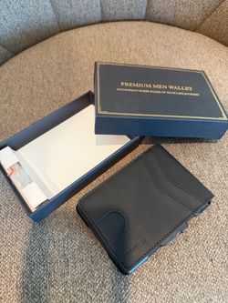 Brand new New Wallet for Men Minimalist RFID‑Blocking Slim Leather Card Holder Cash Slot
