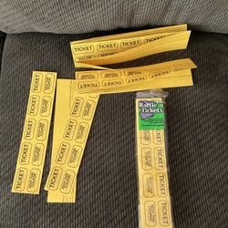Brand New Yellow Double Raffle Tickets