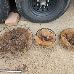3 hanging planters