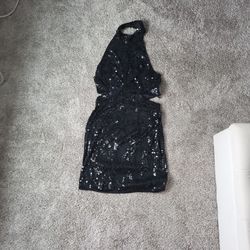 Black Sequin Dress (L)