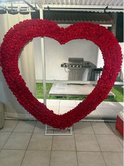 Red Heart Floral Arch