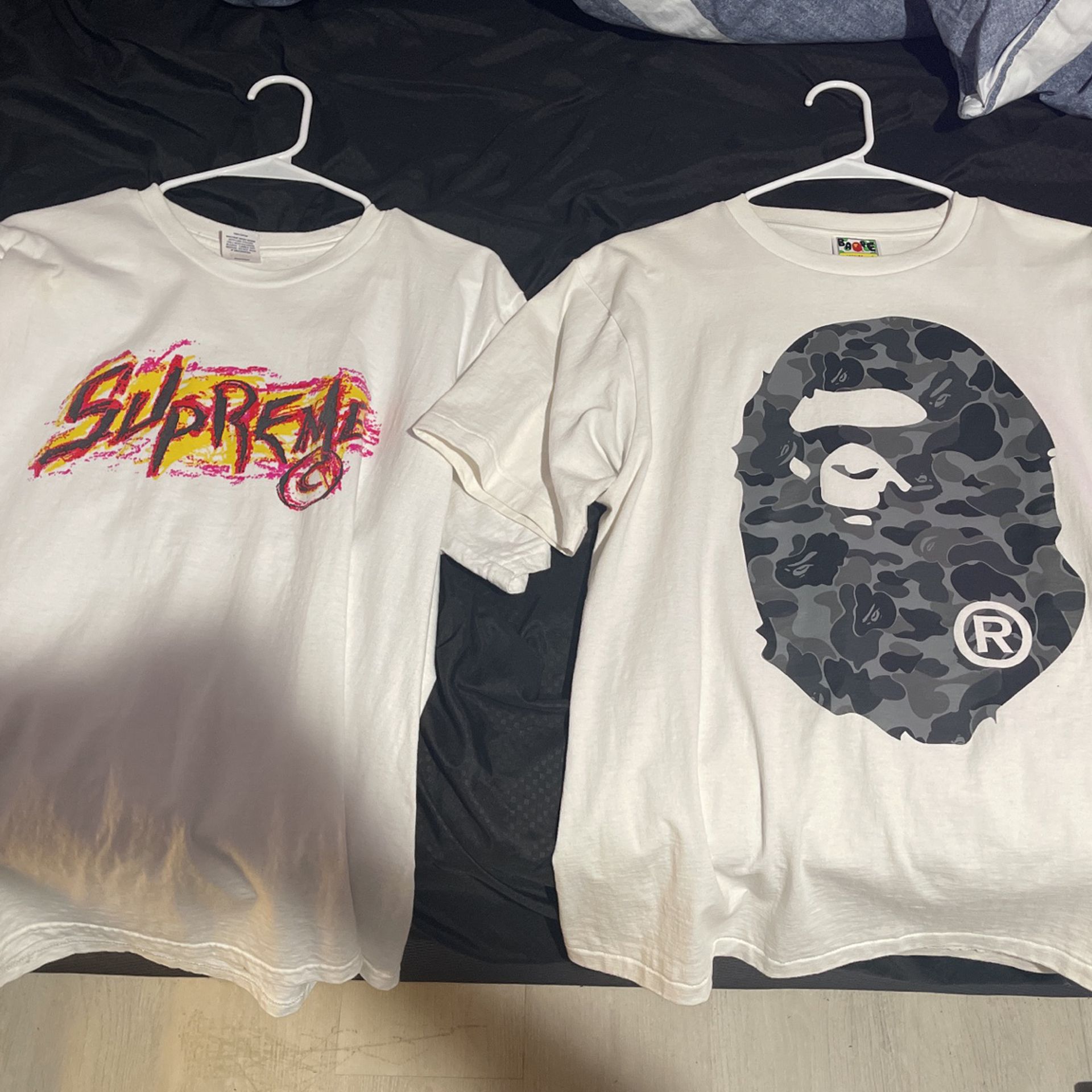 Supreme/ Bape Combo Both For 140 Each Shirt Is 110$ On Stadium Goods 