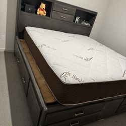 ashley furniture cali king bed +mattress