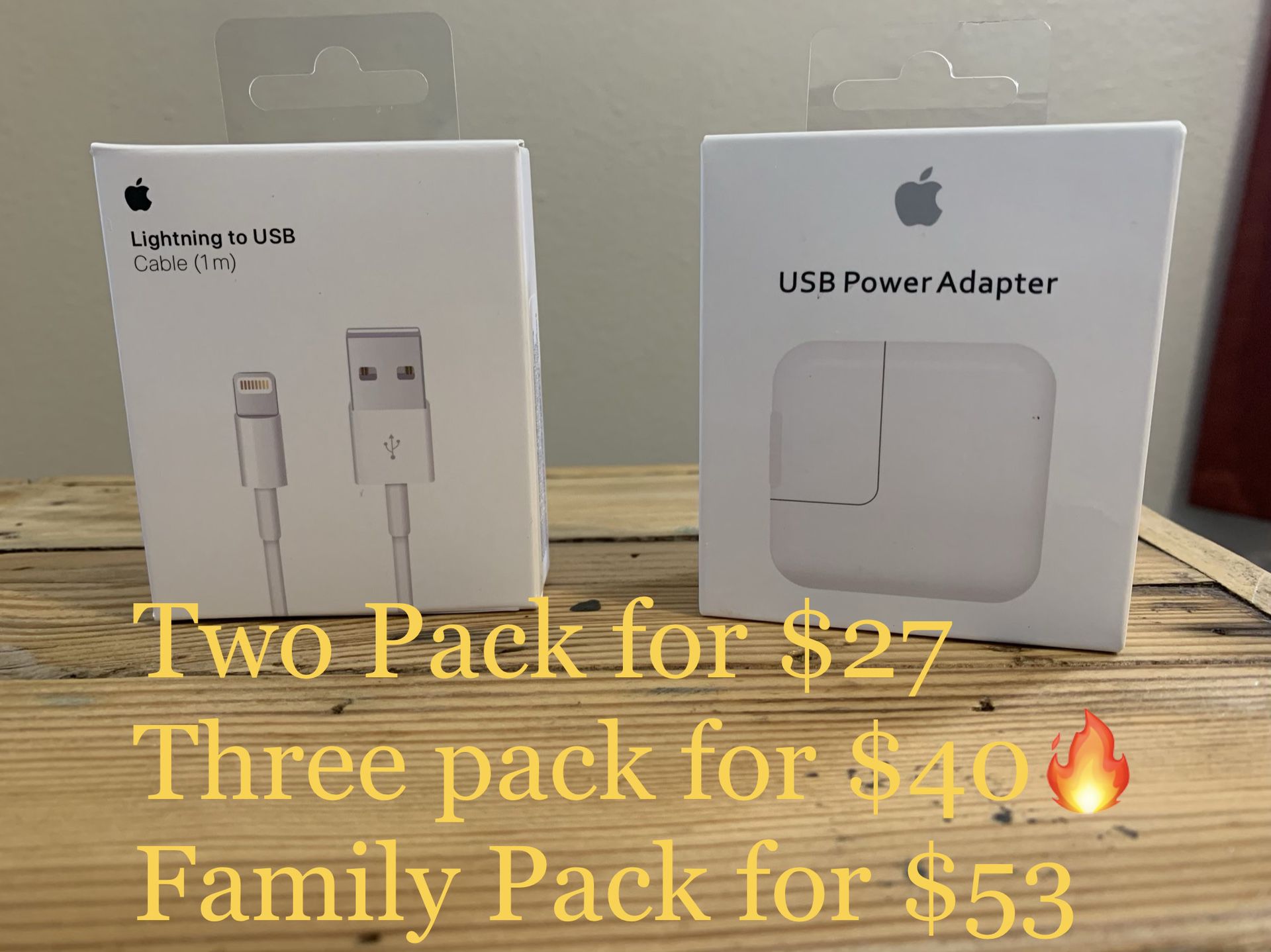 📱Apple IPhone charging Cables & 12W USB IPhone Charger-Outlet/IPad Cable & Charger📱