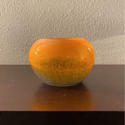 Orange And Blue Flower Vase