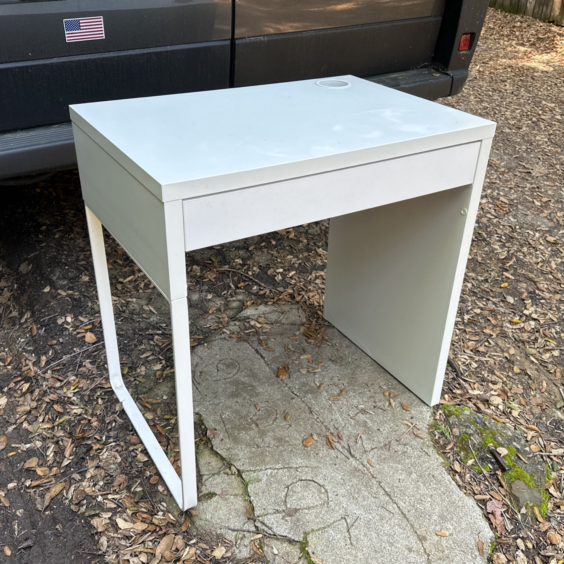 White IKEA Desk With Drawer “micke”