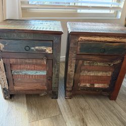 Solid Reclaimed Wood End Tables
