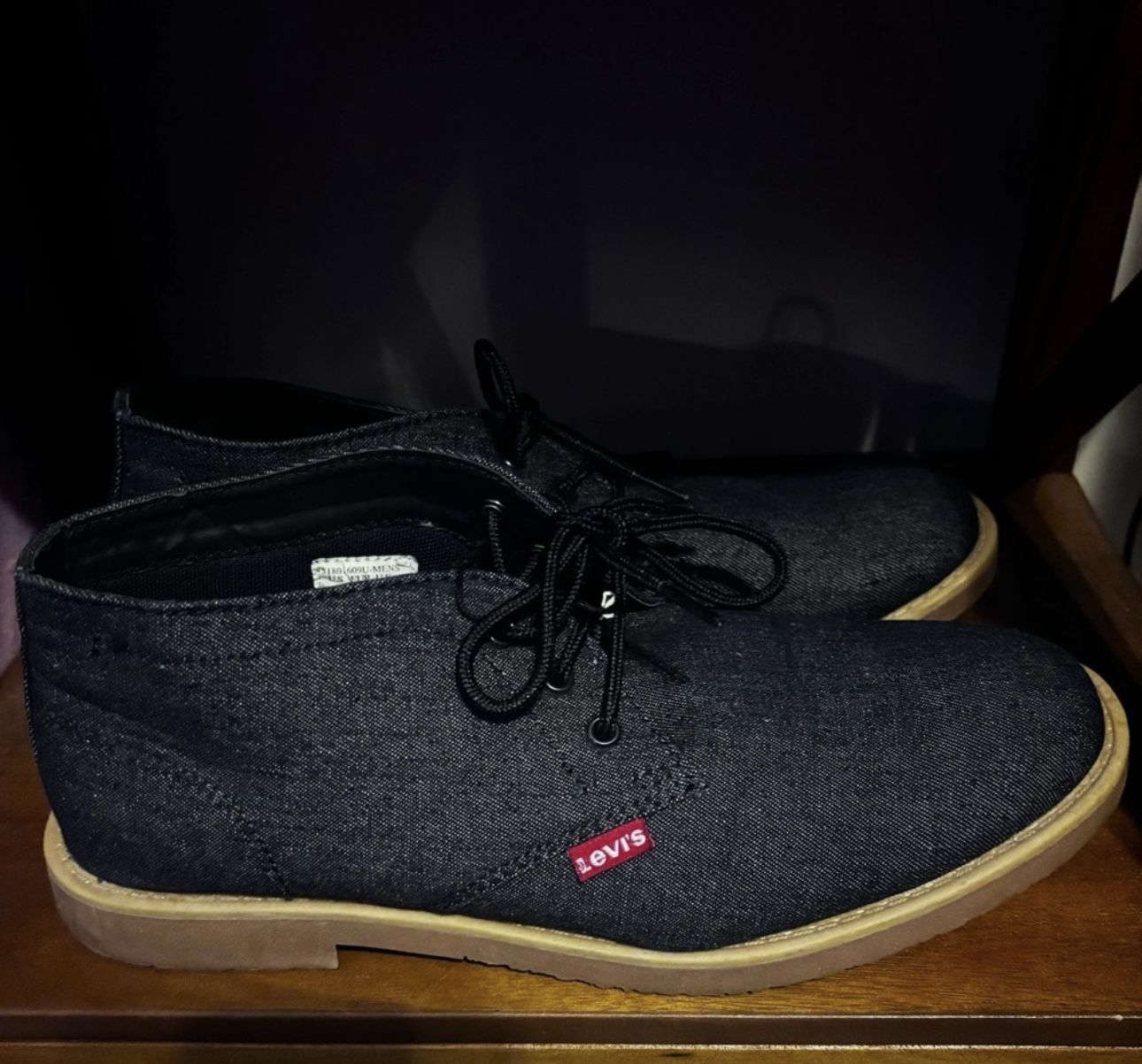 Shipping Only! Men’s Levi's Blue Denim Fabric Chukka Lace Up Boots