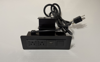Herman Miller Desk Power Module 2 AC Outlets USB-A Black Mounting Bracket Tested