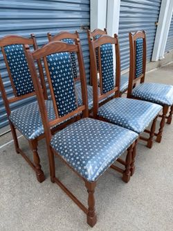Vintage Set of 6 High Back Dining Chairs