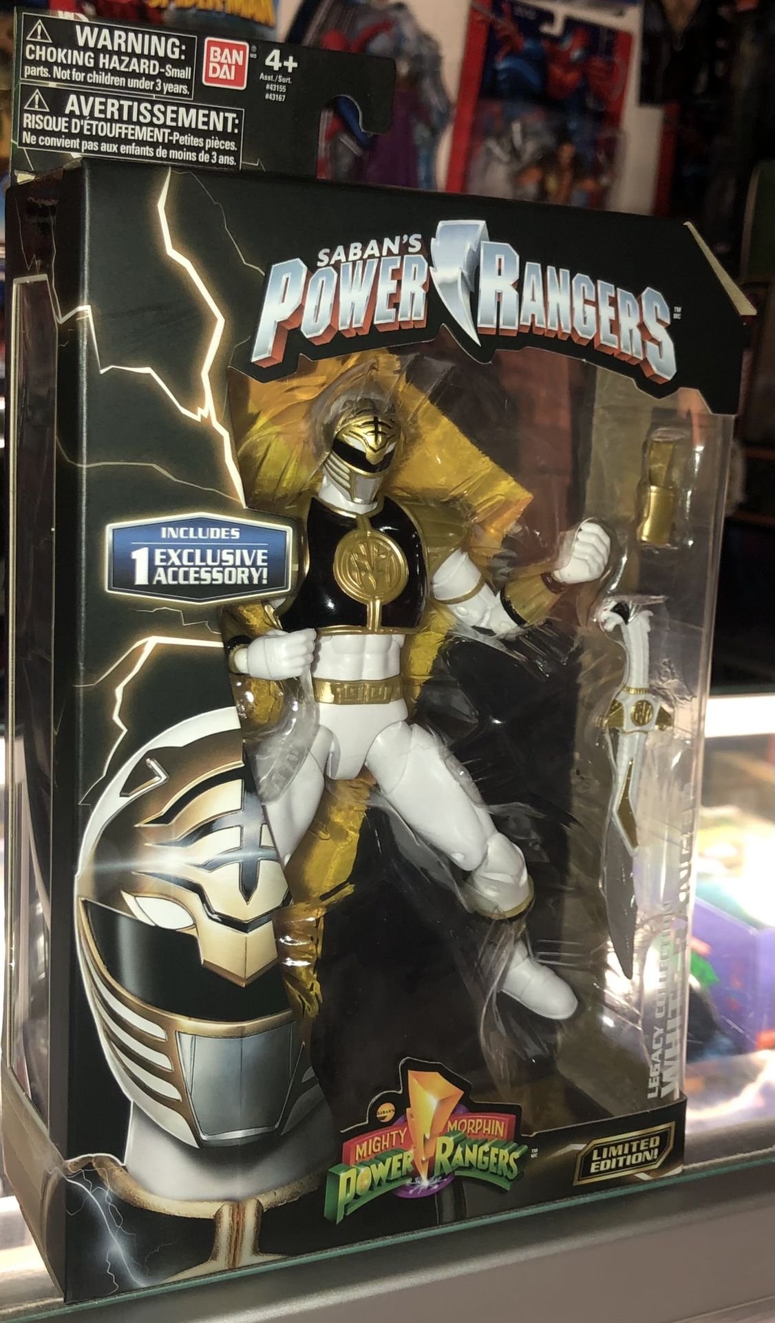 Bandai Saban’s Mighty Morphin Power Rangers Limited Edition Legacy Collection 6.5” White Ranger with Exclusive Accessory Saba Sword MISP