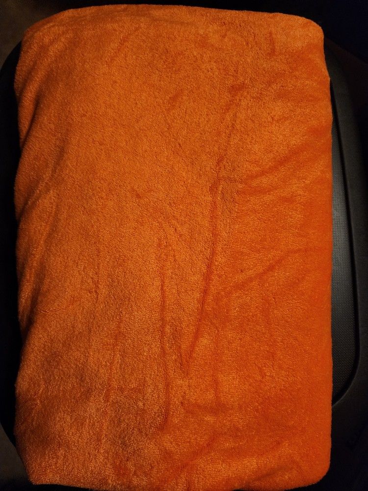 Orange Velvet Material 55"x59 With More Extra On Sides