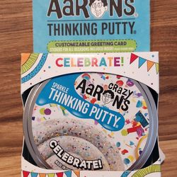 New Aaron's Thinking Putty Celebrate With Stickers Card 
