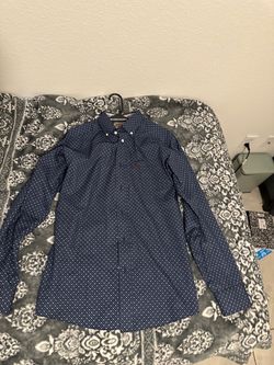 ARIAT non wrinkle fitted blue pattern button up NEW NO TAGS