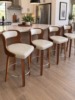 4 Indoor 360 Counter Height Swivel Bar Stools *New*