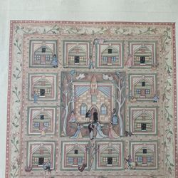 Vintage Framed Embroided Quilt Print by Bev Lohr "The Wedding"