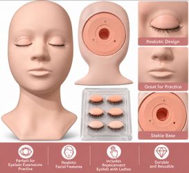 Eyelash Extension Practice Mannequin Head with Replacement Eyelids