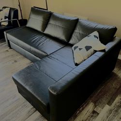 IKEA , L-Shaped, Black Couch