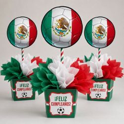 Mexico FIFA Soccer themed party centerpiece