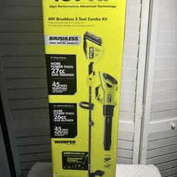 BRAND NEW Ryobi 40V HP Brushless Blower & Weed Eater Combo Kit (RY40HPCK201K)