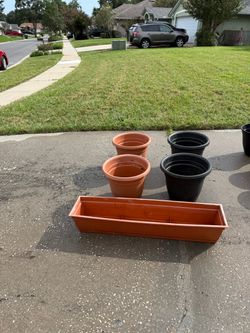 Plastic Planter Pots and Window Box Set