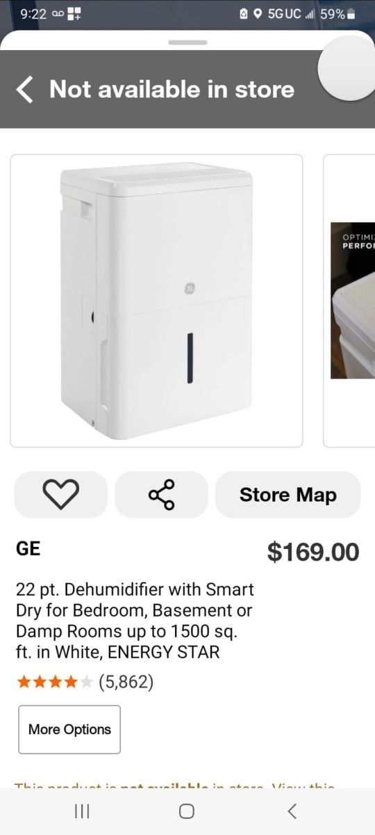 22 CAPACITY DEHUMIDIFIER