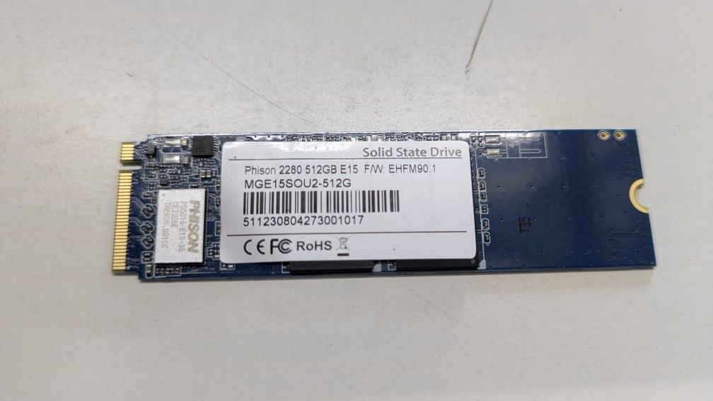 Phison E15 512GB NVMe PCIe 3.0 SSD