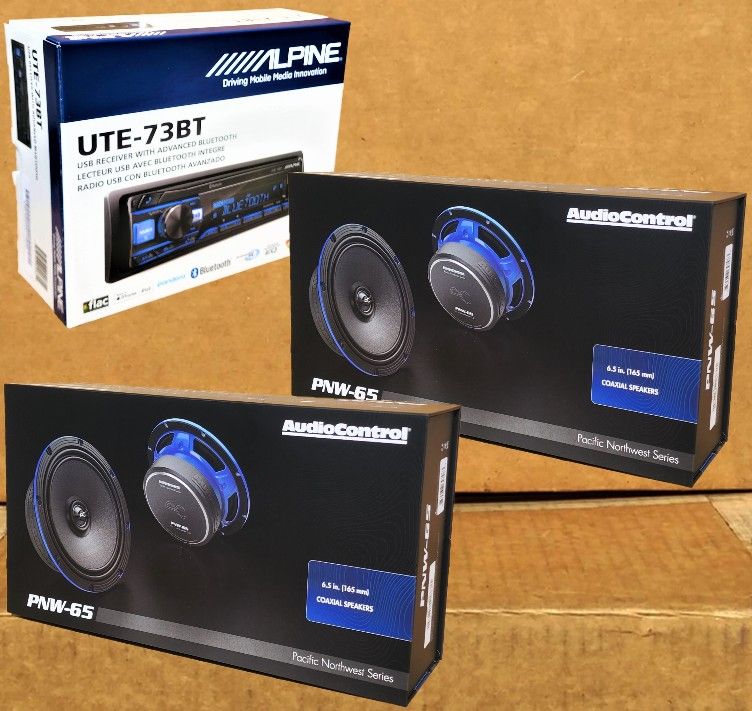 Alpine Single Din Stereo Bluetooth USB Aux Am Fm Radio AudioControl 6.5" Coaxial Speaker Package 🚨 Payment Options Available 🚨 No Credit Needed 🚨